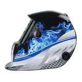 Pwigs Casco de Soldadura con energía Solar Capucha de oscurecimiento automático con Rango de Sombra Ajustable 4/9-13 para máscara de Soldador de Arco Mig TIG (Fuego Azul)