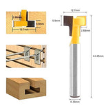 2 unids amarillo T-Slot Carburo Cementado Carpintería Cortador Cnc Router Bit para 3/8 '' y 1/2 '' Cutting Edge 1/4 '' Shank