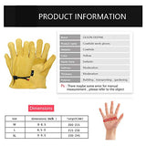 Guantes de trabajo de piel para jardinería con bola y cinta de cierre de muñeca, guantes de jardín, Flex & buen agarre para tronca/corte de madera/trabajo forestal/conducción – ajuste perfecto para hombres y mujeres