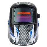 Pwigs Casco de Soldadura con energía Solar Capucha de oscurecimiento automático con Rango de Sombra Ajustable 4/9-13 para máscara de Soldador de Arco Mig TIG (Fuego Azul)