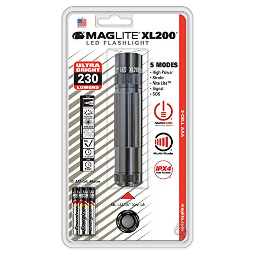 Maglite XL200 - Linterna LED (3 celdas, AAA), color gris