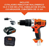 BLACK+DECKER HP14-B3 Taladro Percutor Inalámbrico Ion de Litio 14.4V