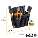 Klein Tools 5719 PowerLine 19-Pocket Tool Pouch, Cordura Nylon, Tunnel Loop, Black