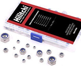 Hilitchi - Kit de tuercas de acero inoxidable de 155 piezas, tamaño M3, M4, M5, M6, M8, M10 y M12, Lock Nuts