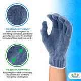 ABC Guantes de punto gris azul de 9 pulgadas, talla M. Paquete de 24 guantes de trabajo de algodón para hombres, mujeres, guantes de trabajo de algodón reutilizables de 10 onzas, guantes de trabajo transpirables, guantes de trabajo de punto grueso, guante