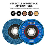 NEIKO 11145A Zirconia Flap Disc | 120 Grit | 10 Pack | 4.5-Inch x 7/8-Inch | Bevel Type #29 | 13,300 RPM | Premium and Industrial Grade | High Performance Edge Grinding