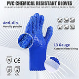 2 pares de guantes de PVC resistentes a los productos químicos, guantes de limpieza de drenaje, guantes de máquina de alcantarillado reutilizables, guantes de trabajo de seguridad, protección contra ácidos, álcalis y aceite, antideslizantes, XL (XL)