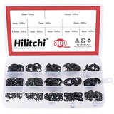 Hilitchi 300-Pcs Alloy Steel E-Clip Circlip External Retaining Ring Assortment Set - 1.5mm to 10mm