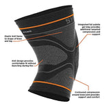 Shock Doctor Compression Knit Knee Sleeve with Gel Support, Black/Grey, Adult-Medium