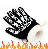 Guantes de parrilla para barbacoa extremadamente resistentes al calor, guantes de silicona para horno ignífugos para hornear ahumadores, guantes de cocina con aislamiento térmico, 1 par