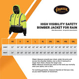 Pioneer Chaqueta bomber de seguridad impermeable de alta visibilidad con capucha desmontable, cinta reflectante, amarillo/negro, unisex, M, V1130460U-M