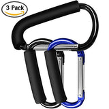 FineGood 3 Piezas Ganchos Carrito Bebé Ganchos para Cochecito Clips, Engancha Tus Bolsas de la Compra, Bolso o Cambiador en el Manillar de la Sillita, Cochecito o Silla de Ruedas. Color Negro Azul