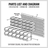 Sistema de almacenamiento de 30 contenedores montado en la pared, organizador de herramientas de cochera resistente para tornillos, tuercas, pernos, clavos, abalorio y piezas de hardware pequeñas, fácil instalación y personalizable