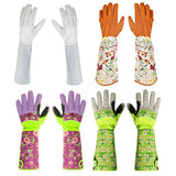 Guantes de jardinería Guantes de poda de rosa T Prueba larga Guantes de jardín con protección de antebrazo extra larga Guantes de trabajo blanco