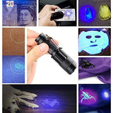 E T EASYTAO Linterna UV 2PCS, lampara led UV, Ultravioleta pequeña mano 395 nm Flashlight con Funcion de Agrandar, Detector de orina para mascotas, perros y gatos (Paquete de 2)