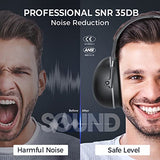 Auriculares de bloqueo de ruido SNR de 35 dB, eficaz protección auditiva ajustable, orejeras de reducción de ruido para disparar, cortar, césped o caza, con bolsa de almacenamiento