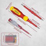 HOUSERAN Juego de 26 Desarmadores Aislados de 1000V, Desarmadores Electrotécnico con Estuche, Destornillador con Hojas Intercambiables, Destornillador para Reparaciones Domésticas
