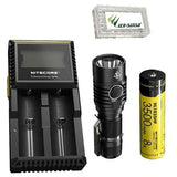 NITECORE MH23 - Linterna compacta de 1800 lúmenes con batería NL1835HP de 3500 mAh, cargador D2 y funda de batería Eco-Sensa