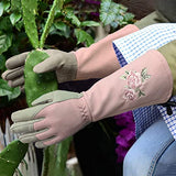 KUNOVO 1 par Guantes de jardinería con Agarre Antideslizante Guantes de jardín Largo Guantes de Trabajo de Cuero sintético (Color : Yellow, Size : Small)