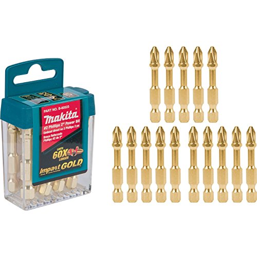 Makita B-60523 Impact Gold #2 Phillips Broca de 5 cm, 15 unidades