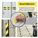 Cinta de seguridad de advertencia de peligro, 36 yardas x 2 cm x 4 rollos, color amarillo y negro, rollo de cinta de precaución, impermeable, antideslizante, no abrasiva, autoadhesiva, para piso de pared, piso, equipo de tuberías, fábrica