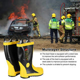 Botas de bombero, goma retardante de llama, resistente a los pinchazos, zapatos de extinción de incendios, anti-químicos, anticolisión para extinción de incendios, para bombero(42-#3)