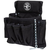 Klein Tools 5719 PowerLine 19-Pocket Tool Pouch, Cordura Nylon, Tunnel Loop, Black