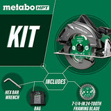 Metabo HPT Kit de sierra circular RIPMAX | Hoja de 7 1/4 pulgadas | 6.800 RPM | Función de soplador de polvo | 5 años de garantía | C7UR