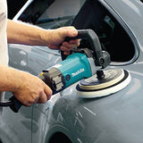 Makita 9237 CX3 7-inch lijadorapolisher-sander de velocidad variable con Kit de pulido