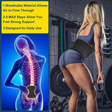 Cinturón de apoyo para la espalda, cinturón de protección para la cintura para aliviar el dolor, escoliosis, ciática, hernia de disco, cinturón de apoyo lumbar inferior ajustable y flexible con almohadilla extraíble (L/XL (31-38 pulgadas)