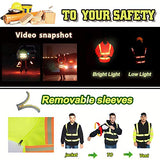 Chaqueta de seguridad reflectante de alta visibilidad con capucha y manga extraíble de alta visibilidad para exteriores (mediano, naranja – estilo 4)