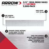 Arrow Fastener BN1812B 3/4-Inch BRN Brad Nail, 2000-Pack