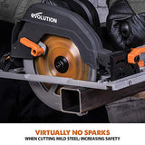 Evolution Power Tools R185CCSX+ Kit de sierra circular multimaterial de 7-1/4 pulgadas con bolsa de transporte