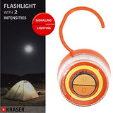 KRASER KR4V16N - Luces de emergencia para carretera, luz intermitente, luz de advertencia LED con base magnética, autónoma, compacta y ligera y linterna con colgador