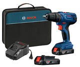 Bosch GSR18V-190B22 18 V Compact 1/2" Kit de taladro/controlador con (2) 1,5 Ah Slim Pack Pilas