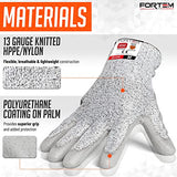 FORTEM Guantes resistentes a los cortes, 4 guantes, protección de nivel 5, grado alimenticio, certificado EN388