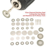 Juego de 37 piezas de mandril de sierra de acero inoxidable con ventilación de diamante para herramientas giratorias