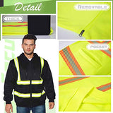 Chaqueta de seguridad reflectante de alta visibilidad con capucha y manga extraíble de alta visibilidad para exteriores (mediano, naranja – estilo 4)