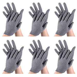 Guantes de algodón gris 24 unidades, guantes de trabajo de seguridad, guantes de inspección, guantes de eccema, guantes de algodón grueso respetuoso con la piel, guantes para secar manos, limpieza, inspección