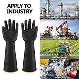 Guantes químicos resistentes EnPoint de 17.7 pulgadas, de látex natural, guantes de protección industrial, reutilizables, guantes de trabajo de seguridad, resistentes al agua, aceite y líquidos con agarre antideslizante, color negro, 1 par