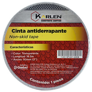 Cinta Antiderrapante 25mmx18.3m Transparente 1"