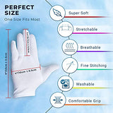 CHARMICS 5 pares de guantes de algodón blanco para manos secas, guantes hidratantes durante la noche, guantes de eccema de 23 cm / 9 pulgadas, guantes de spa lavables, guantes blancos premium para mujeres y hombres