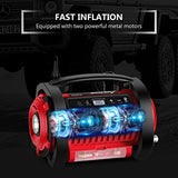 AVID POWER Inflador de neumáticos, compresor de aire portátil, bomba de neumáticos de coche de 12 V CC/110 V CA, bomba de colchón de aire con modos de inflado y desinflación, motores potentes duales, medidor de presión digital