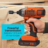 BLACK+DECKER, Taladro de Impacto BDCI20C 20V MAX Lithium