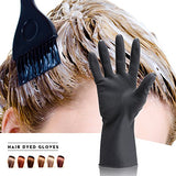 Guantes de tinte para el pelo, color negro, reutilizables, para peluquería, látex, grandes, gruesos, de goma, para la limpieza, cocina, lavaplatos, 5 pares