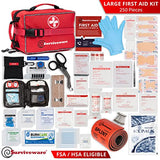 Surviveware Large First Aid Kit & Added Mini Kit for Trucks, Car, Camping and Outdoor Preparedness