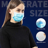 100 máscaras faciales para niños, respira libremente, 3 capas de filtro no tejido, máscaras desechables antipolvo para las orejas, cubrebocas azules para niños (azul)