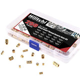 Hilitchi 250 piezas M2/M3/M4 rosca hembra de latón moleteado insertos roscados insertos insertados surtidos Kit surtido