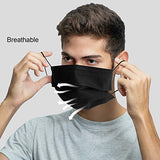 Mascarillas desechables negras con lazo elástico para las orejas, 3 capas antipolvo, protección para la boca (2000 unidades/40 cajas/1 caja)