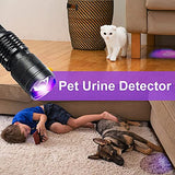 E T EASYTAO Linterna UV 2PCS, lampara led UV, Ultravioleta pequeña mano 395 nm Flashlight con Funcion de Agrandar, Detector de orina para mascotas, perros y gatos (Paquete de 2)